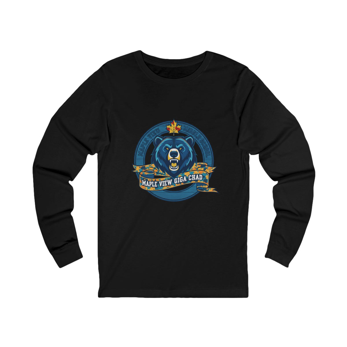 Giga Chad Bear Long Sleeve Tee — Maple View Middle School Spirit