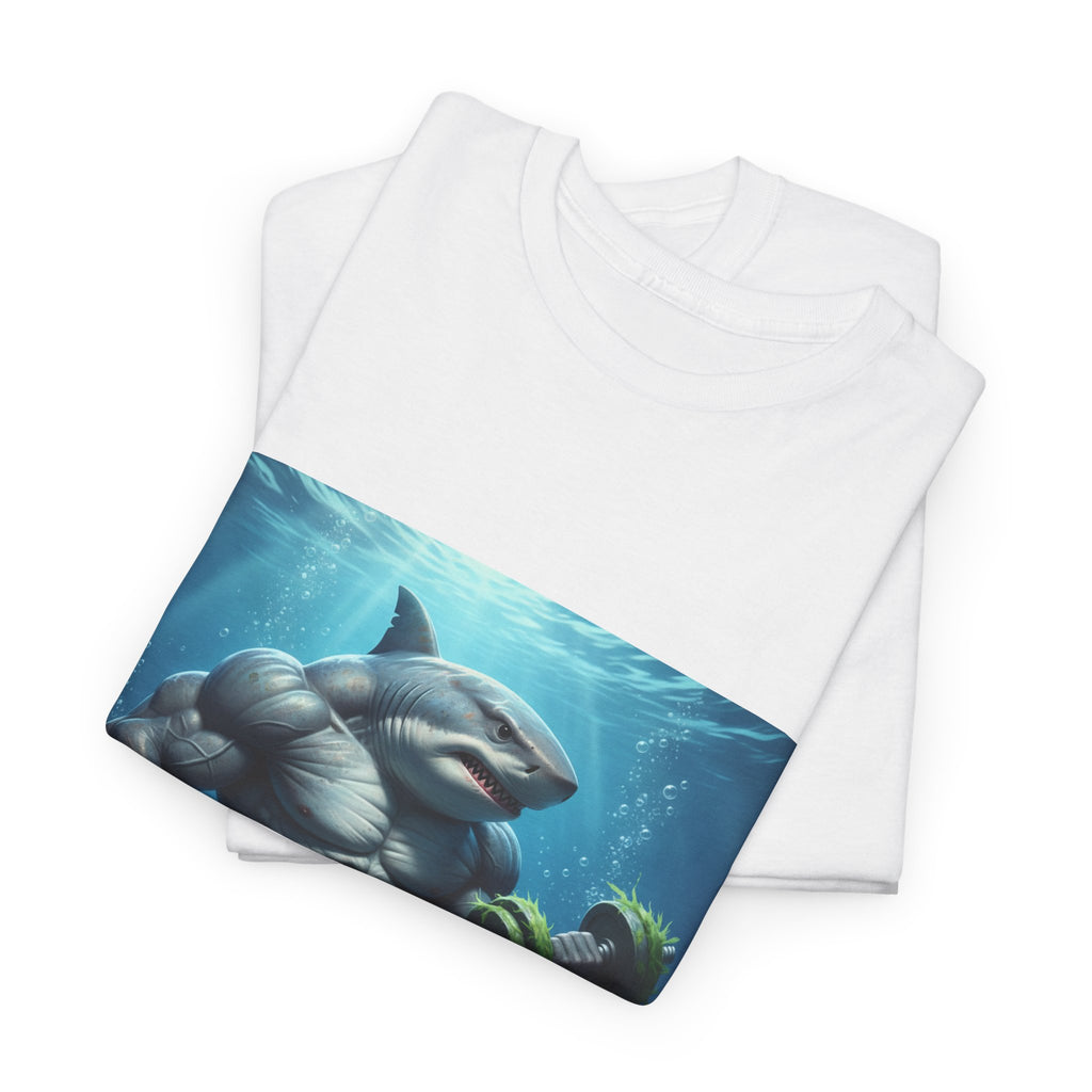Shark Warrior Tee — Muscled Shark Underwater Graphic T-Shirt