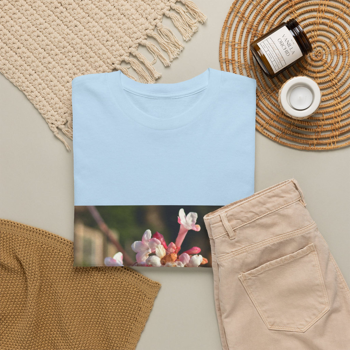 Floral Blossom Photo Tee — Pink Spring Flower Graphic T-Shirt