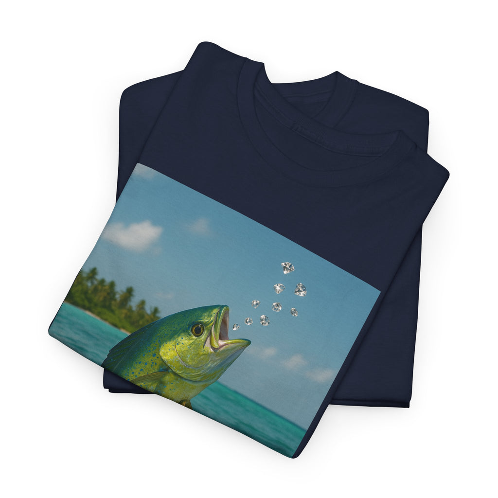 Mahi Mahi Jump T-Shirt — Tropical Fishing Tee for Anglers & Beach Lovers