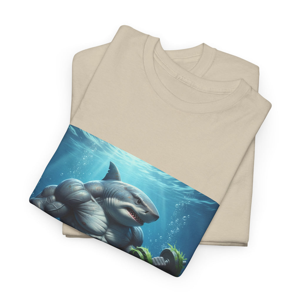 Shark Warrior Tee — Muscled Shark Underwater Graphic T-Shirt