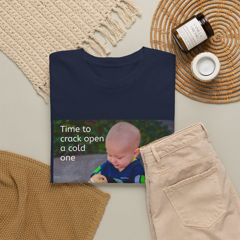 Rainier Beer T — "Time to crack open a cold one" Novelty Tee