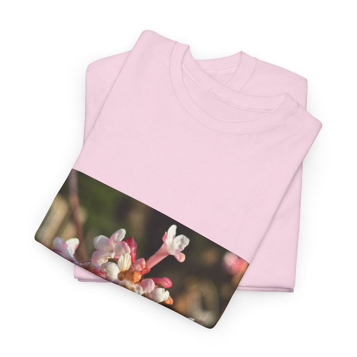 Floral Blossom Photo Tee — Pink Spring Flower Graphic T-Shirt