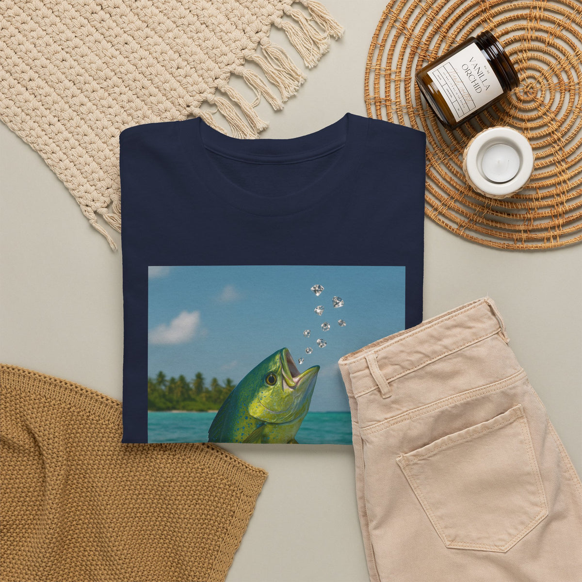 Mahi Mahi Jump T-Shirt — Tropical Fishing Tee for Anglers & Beach Lovers