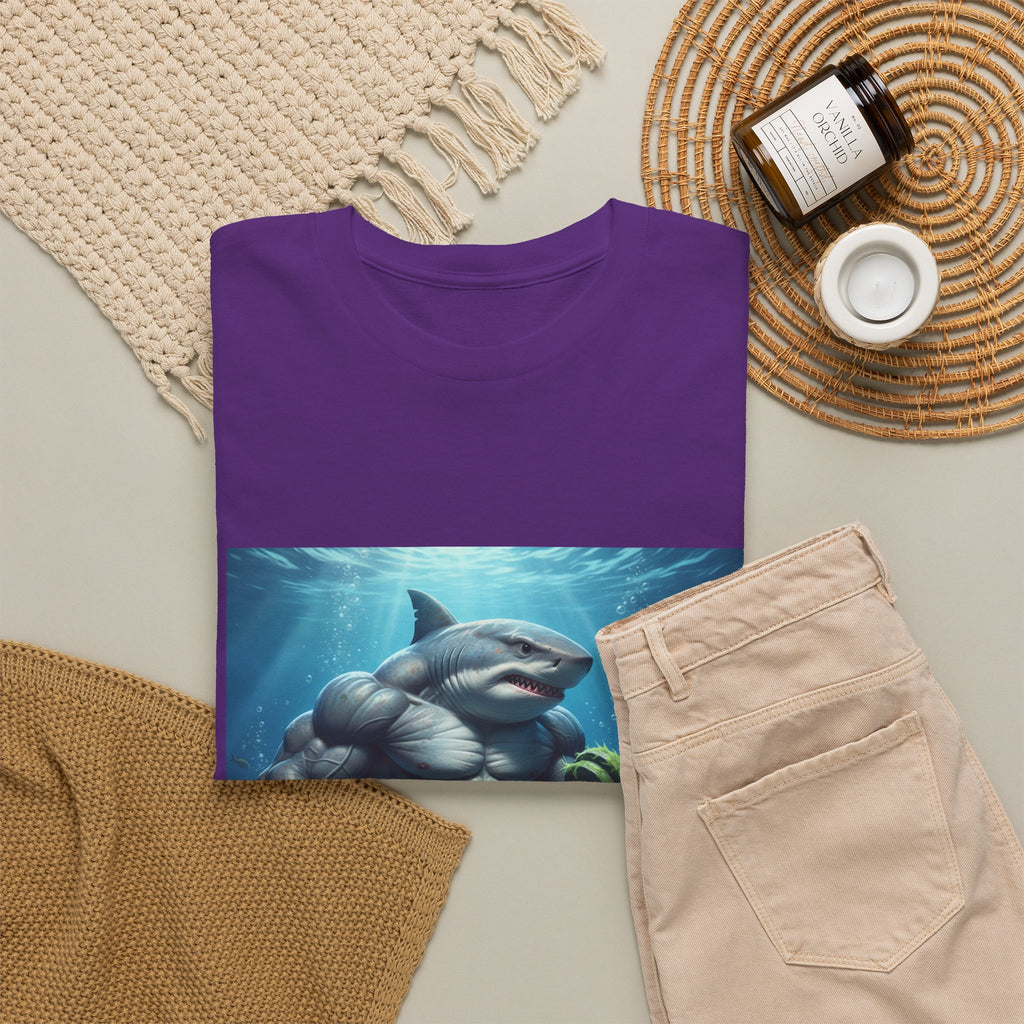 Shark Warrior Tee — Muscled Shark Underwater Graphic T-Shirt