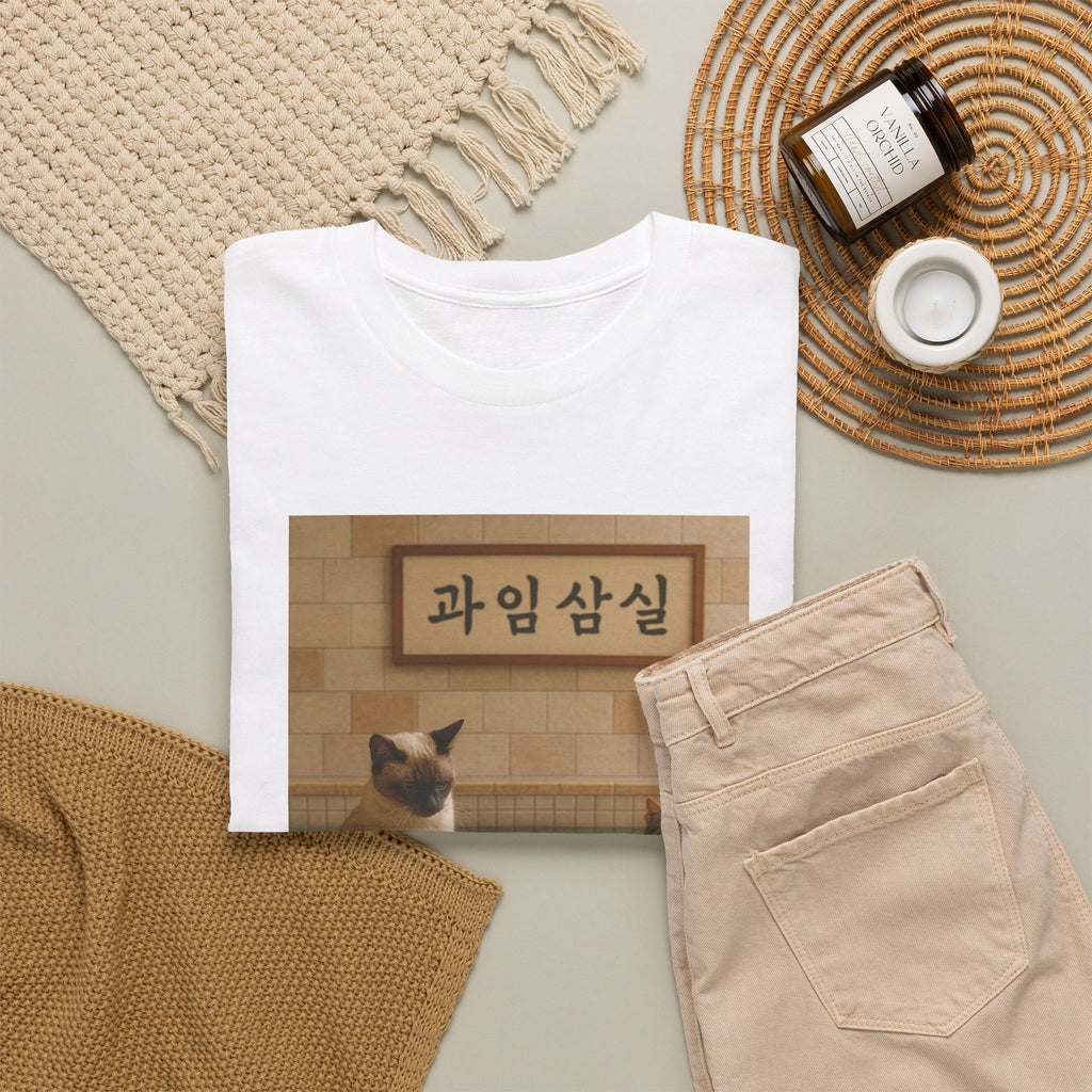 Korean Cat Spa Tee — Cute Cats Relaxing (Korean Sign 디자인)