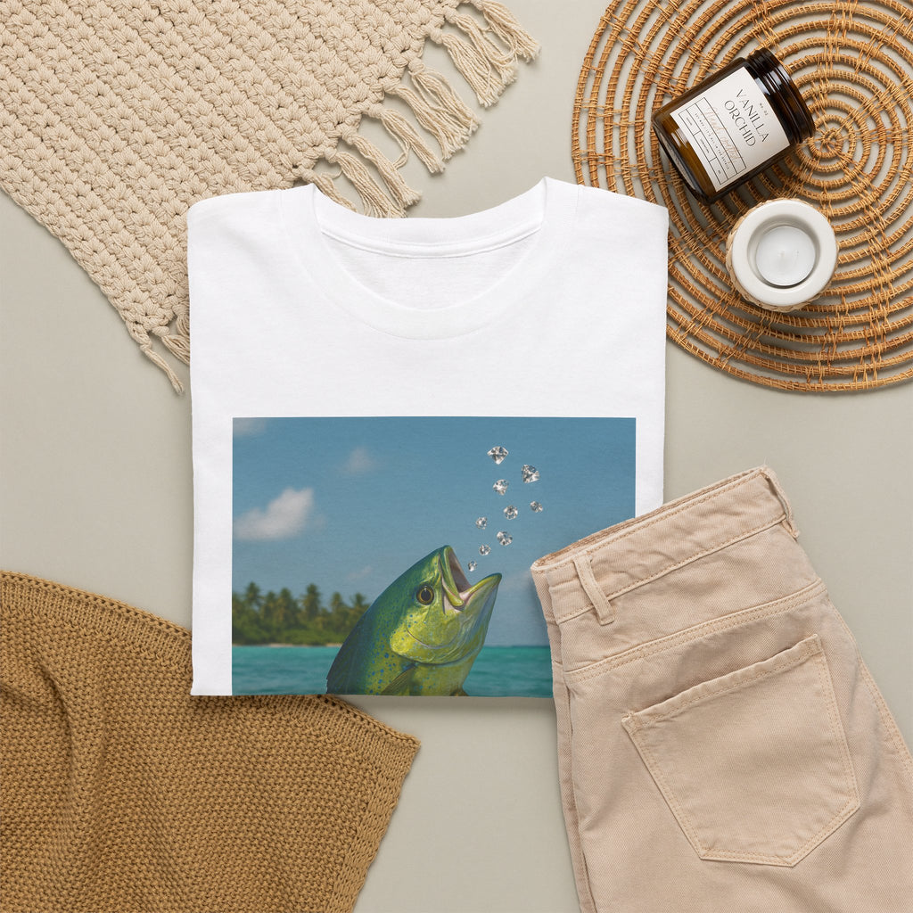 Mahi Mahi Jump T-Shirt — Tropical Fishing Tee for Anglers & Beach Lovers