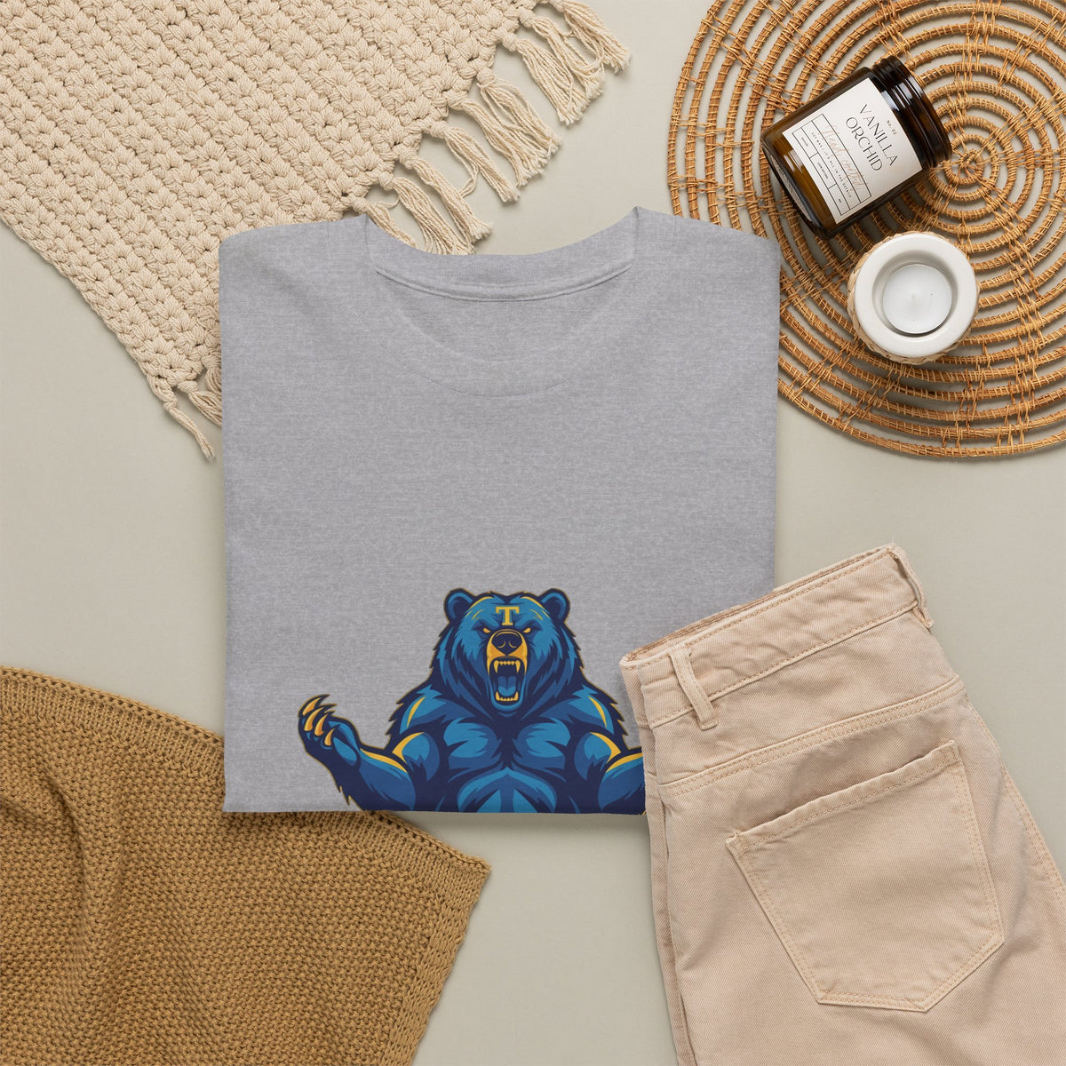 Tahoma Mama Bear T-Shirt — Fierce Blue Bear Graphic Tee for Moms