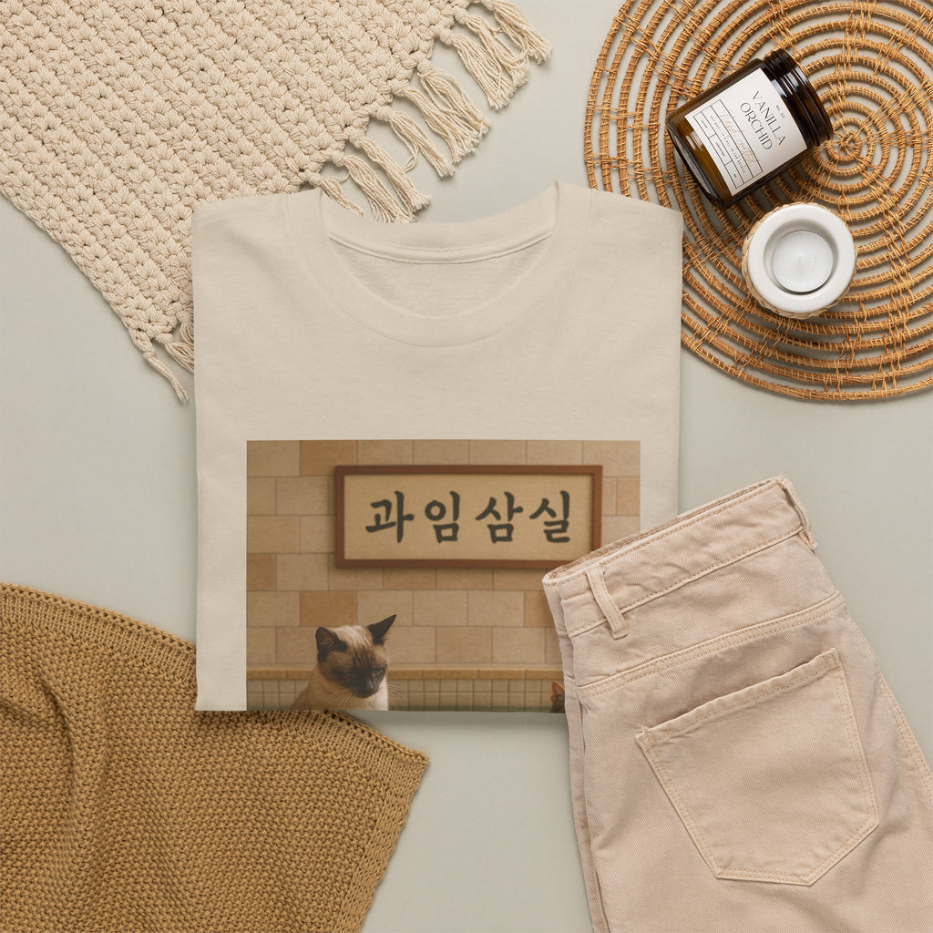 Korean Cat Spa Tee — Cute Cats Relaxing (Korean Sign 디자인)