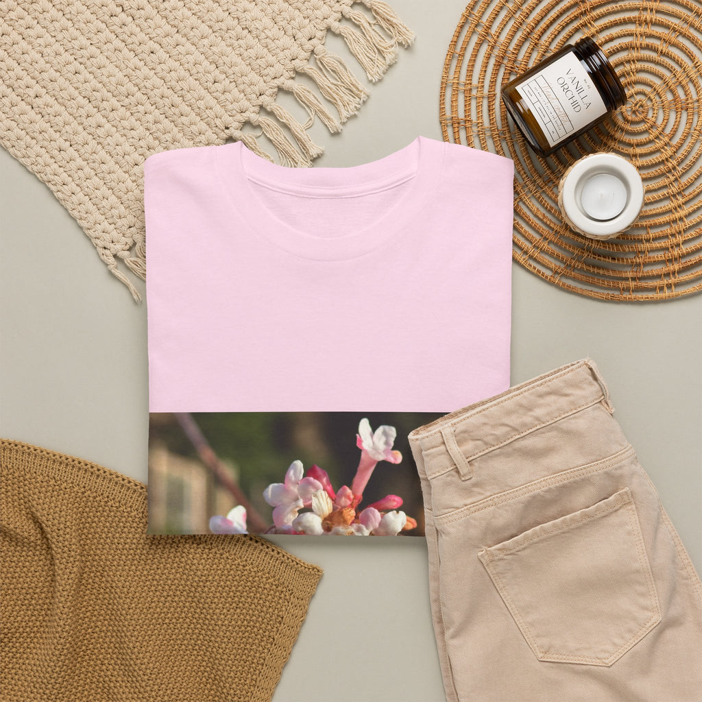 Floral Blossom Photo Tee — Pink Spring Flower Graphic T-Shirt