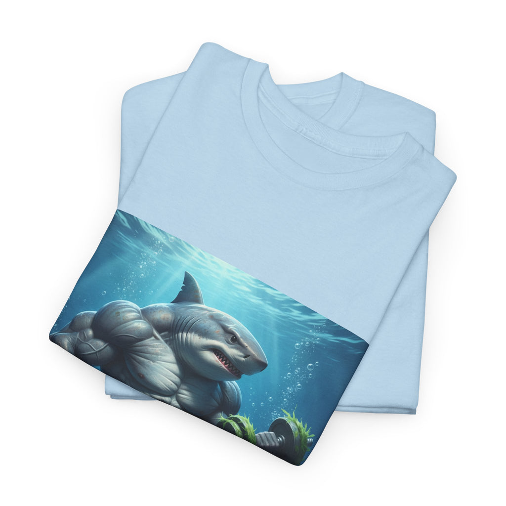 Shark Warrior Tee — Muscled Shark Underwater Graphic T-Shirt