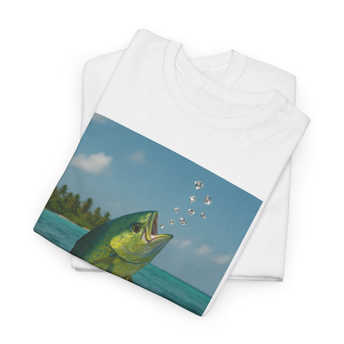 Mahi Mahi Jump T-Shirt — Tropical Fishing Tee for Anglers & Beach Lovers
