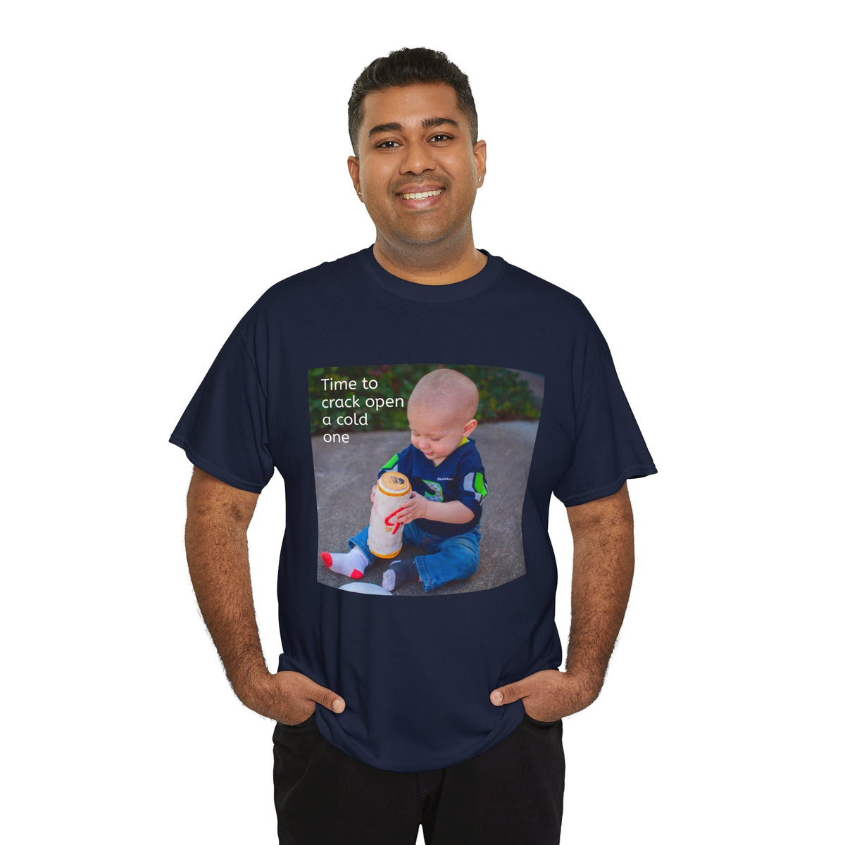 Rainier Beer T — "Time to crack open a cold one" Novelty Tee
