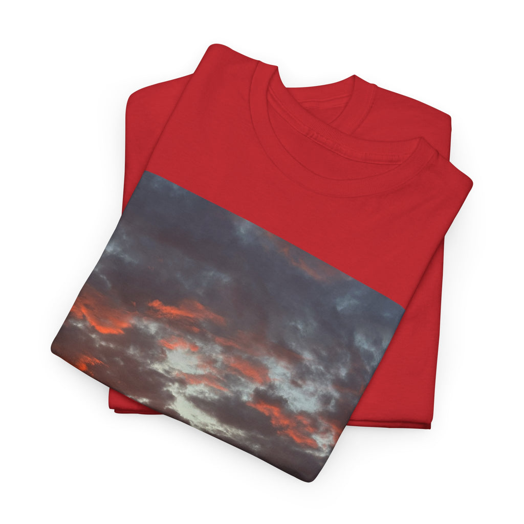 Sunset Horizon T-Shirt — Vibrant Mountain Sunrise Photo Tee