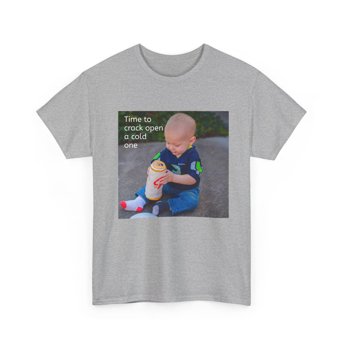 Rainier Beer T — "Time to crack open a cold one" Novelty Tee