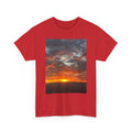 Sunset Horizon T-Shirt — Vibrant Mountain Sunrise Photo Tee