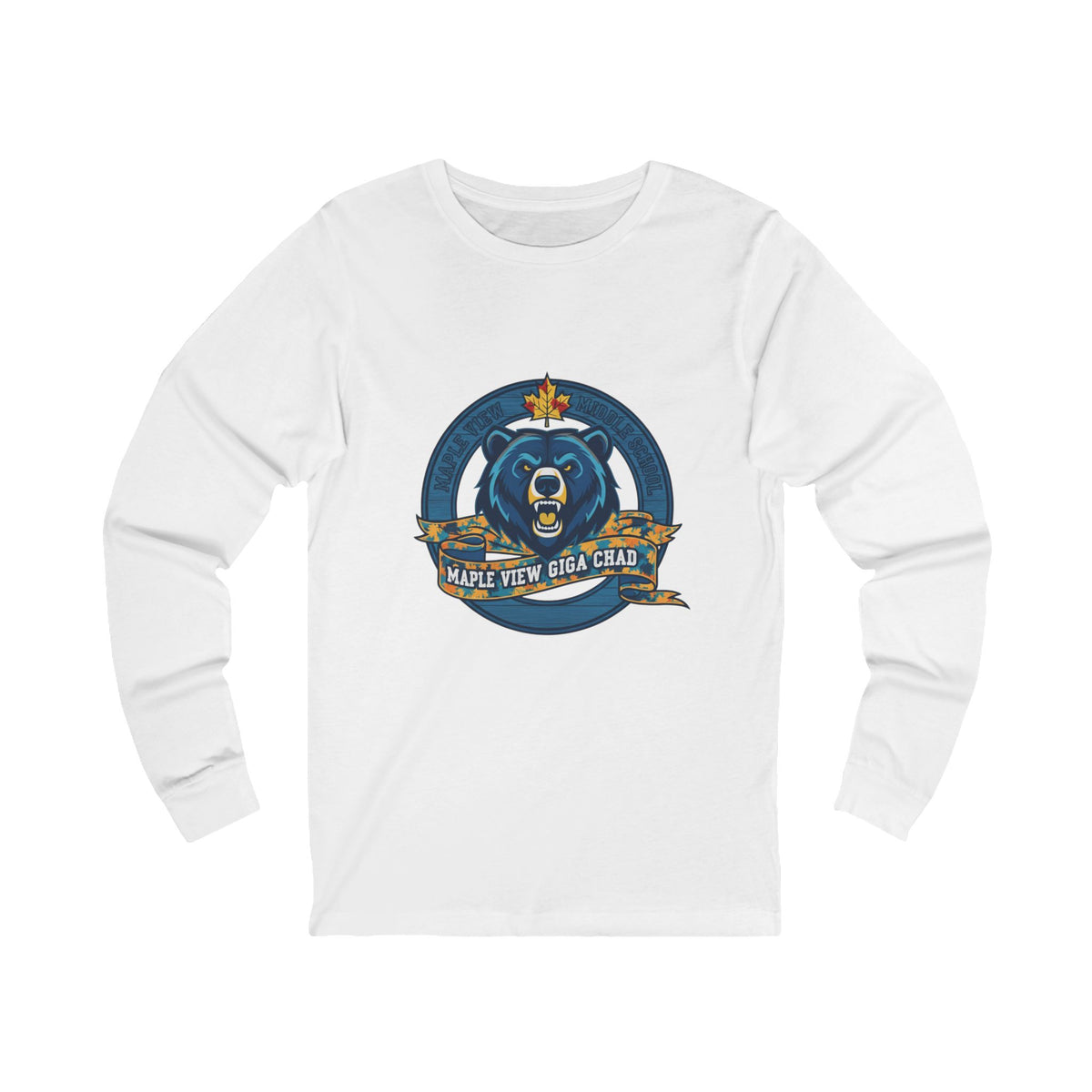 Giga Chad Bear Long Sleeve Tee — Maple View Middle School Spirit