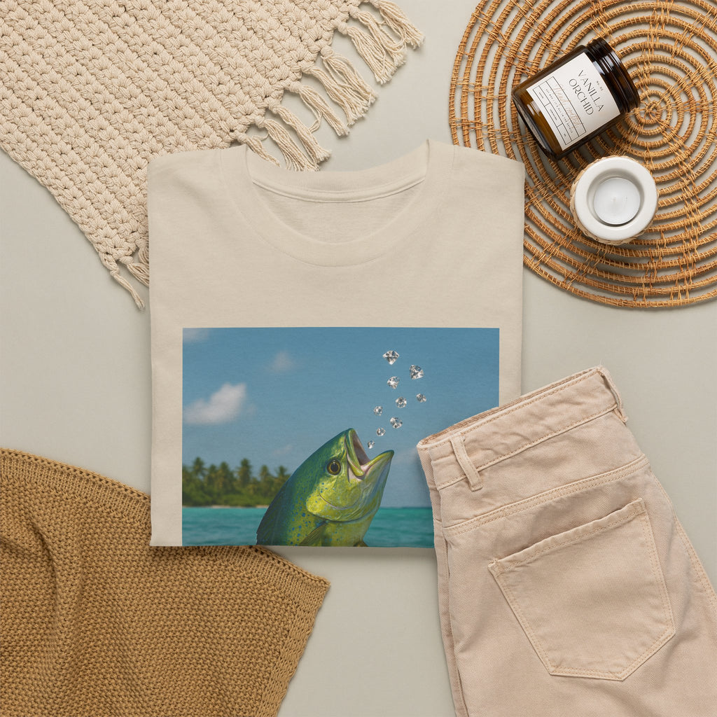 Mahi Mahi Jump T-Shirt — Tropical Fishing Tee for Anglers & Beach Lovers
