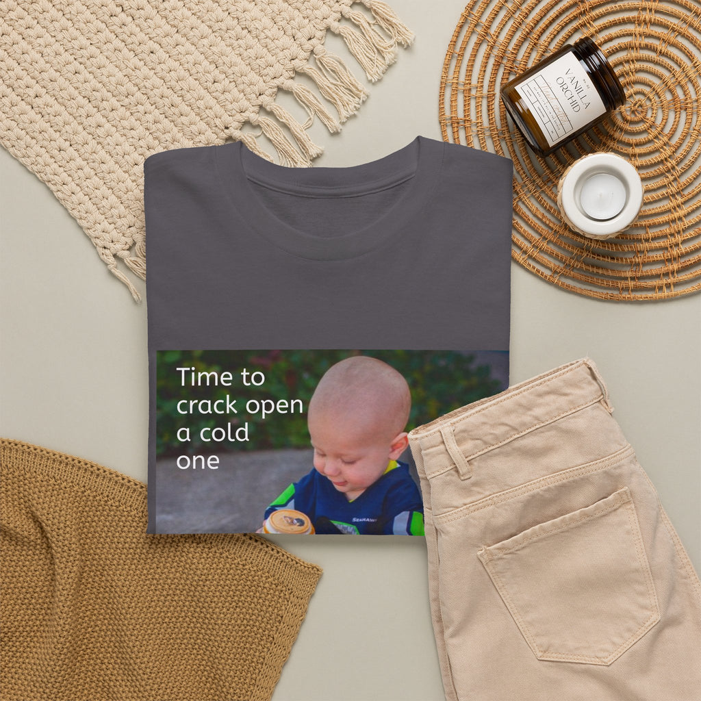 Rainier Beer T — "Time to crack open a cold one" Novelty Tee