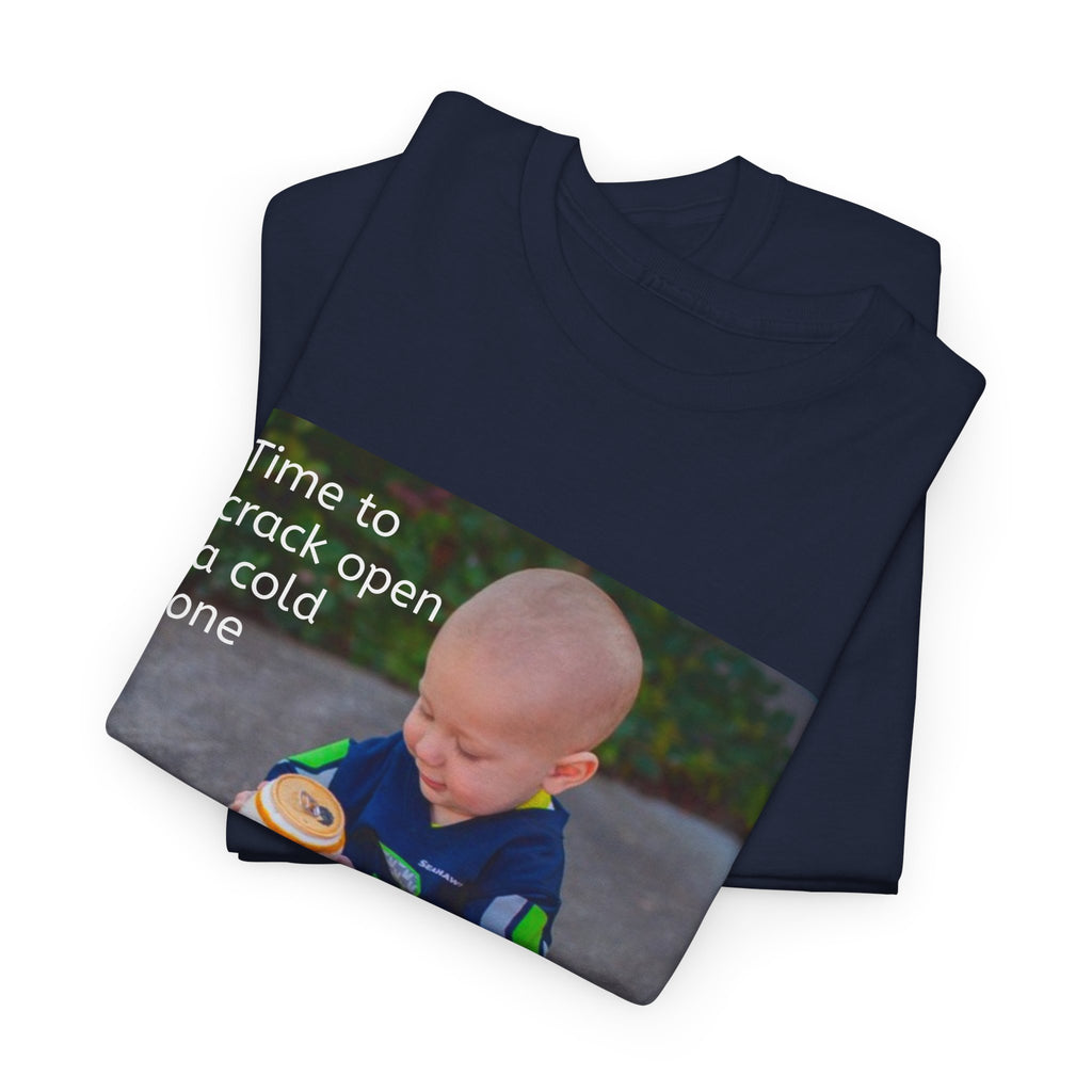 Rainier Beer T — "Time to crack open a cold one" Novelty Tee