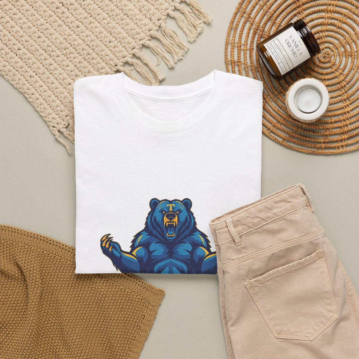 Tahoma Mama Bear T-Shirt — Fierce Blue Bear Graphic Tee for Moms