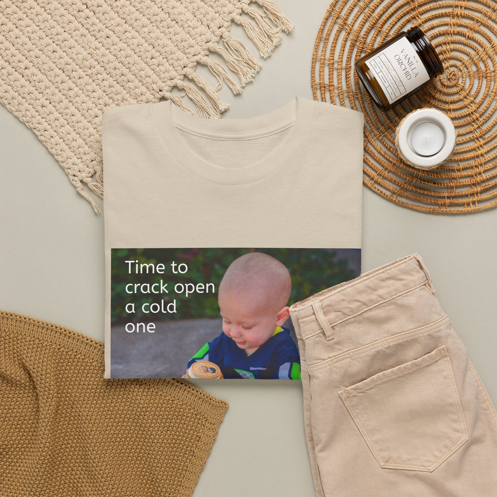 Rainier Beer T — "Time to crack open a cold one" Novelty Tee