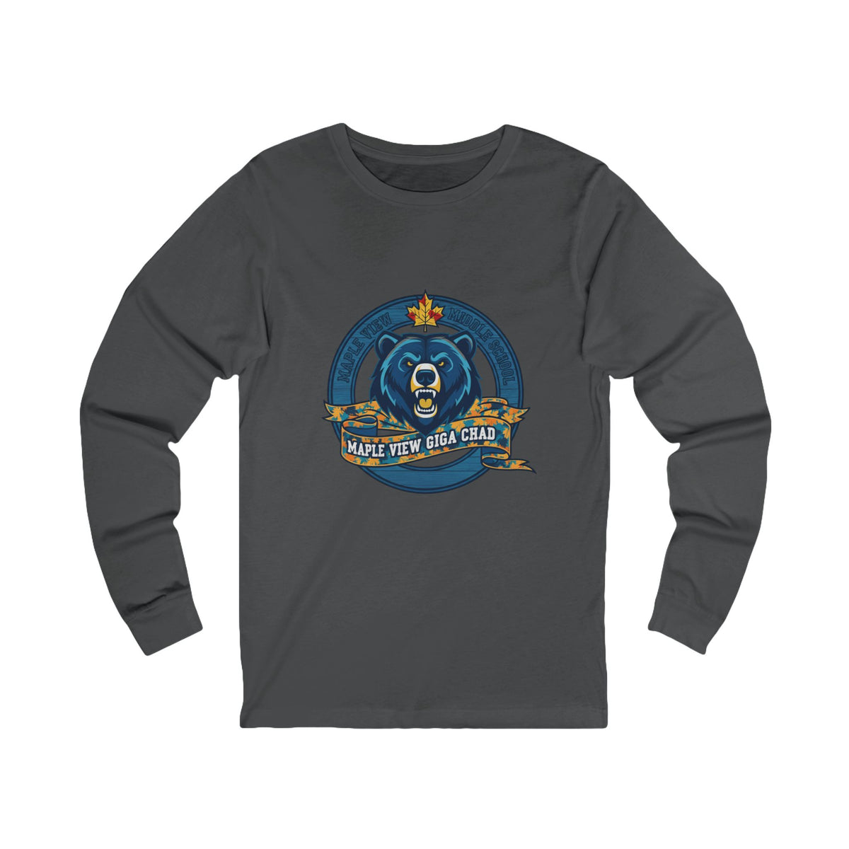 Giga Chad Bear Long Sleeve Tee — Maple View Middle School Spirit
