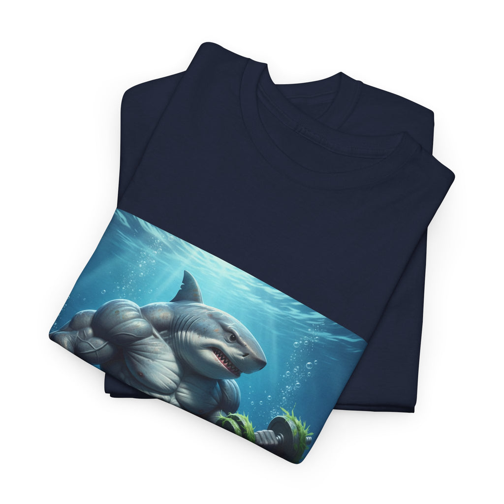 Shark Warrior Tee — Muscled Shark Underwater Graphic T-Shirt