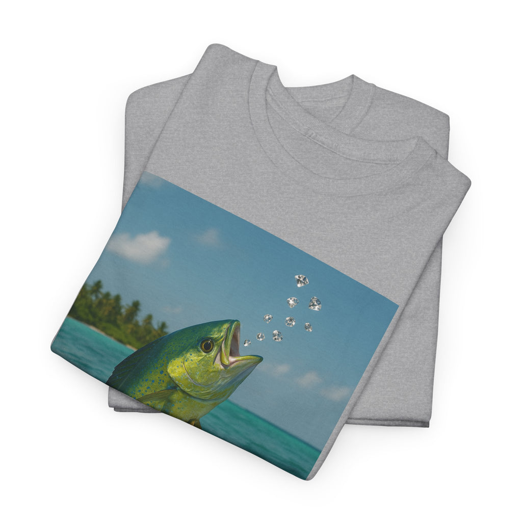 Mahi Mahi Jump T-Shirt — Tropical Fishing Tee for Anglers & Beach Lovers