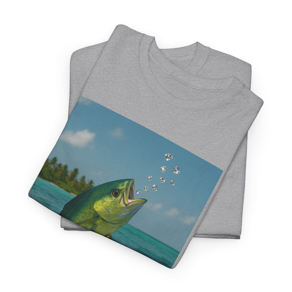 Mahi Mahi Jump T-Shirt — Tropical Fishing Tee for Anglers & Beach Lovers