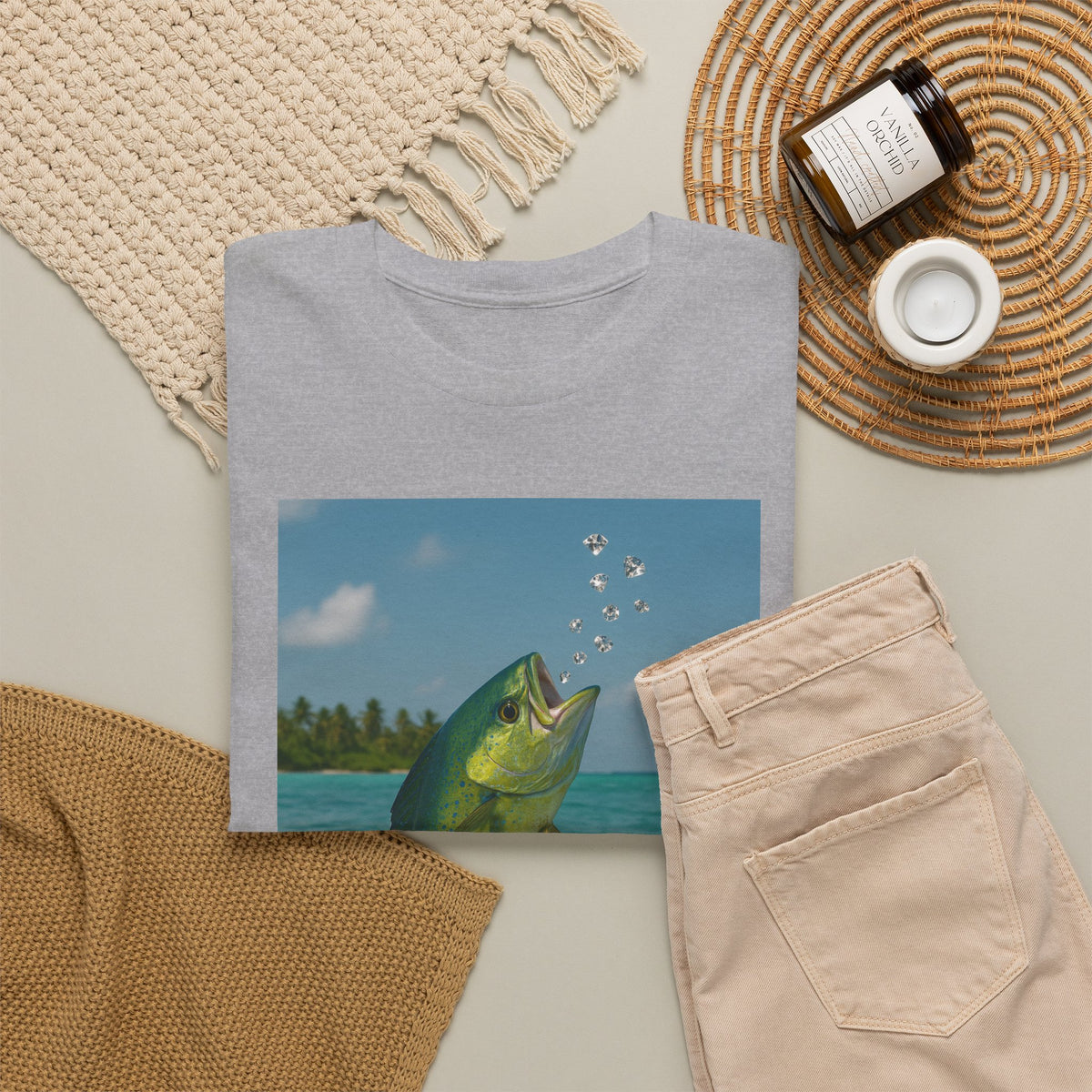 Mahi Mahi Jump T-Shirt — Tropical Fishing Tee for Anglers & Beach Lovers