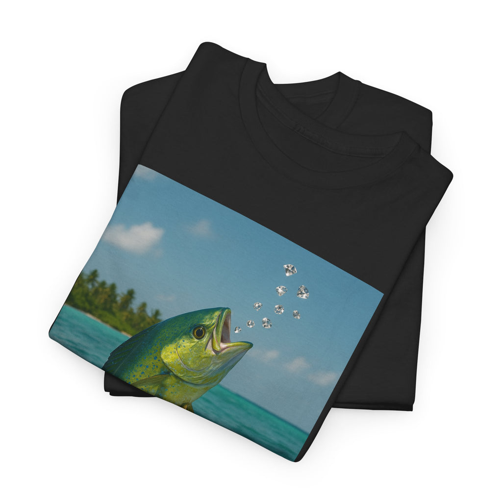 Mahi Mahi Jump T-Shirt — Tropical Fishing Tee for Anglers & Beach Lovers