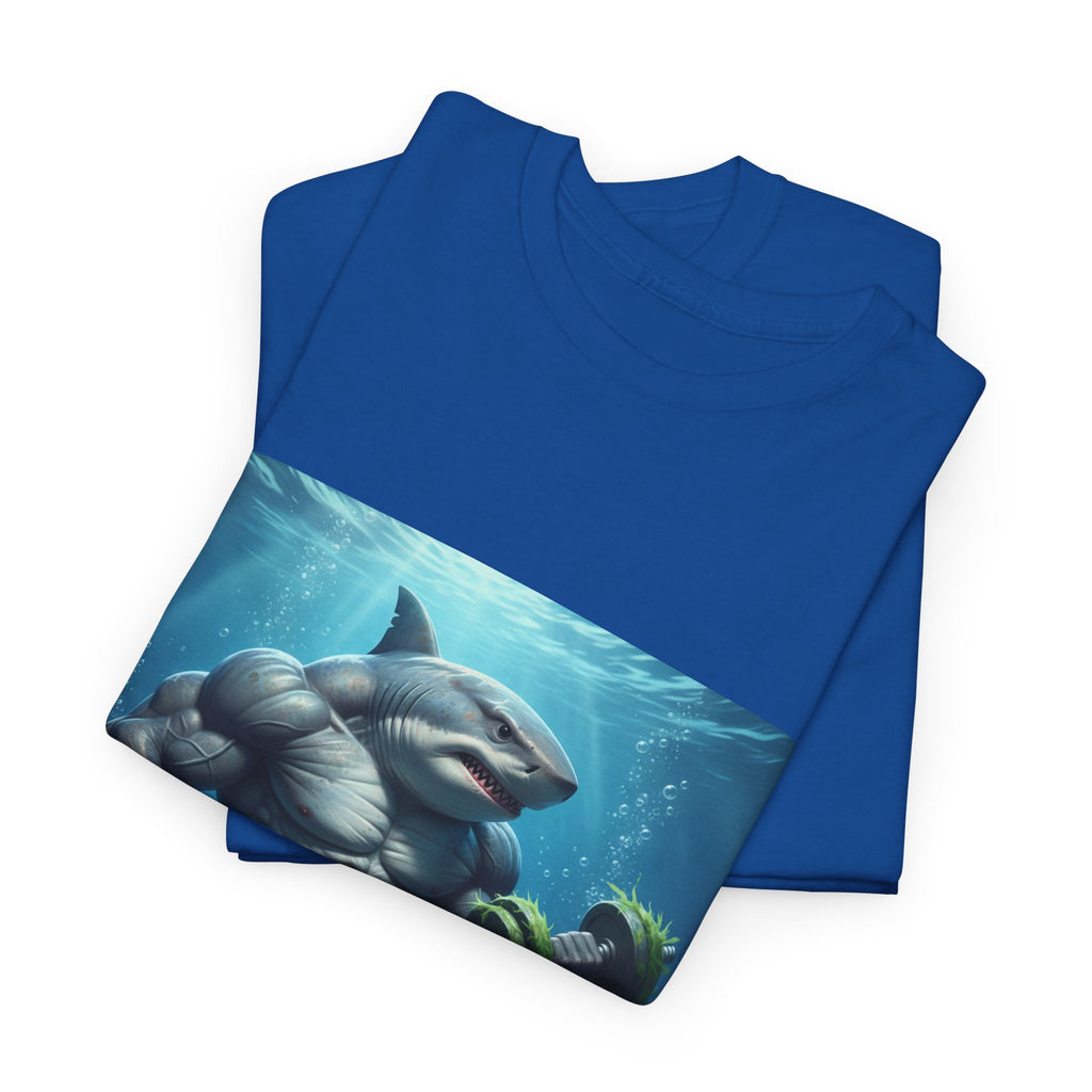Shark Warrior Tee — Muscled Shark Underwater Graphic T-Shirt