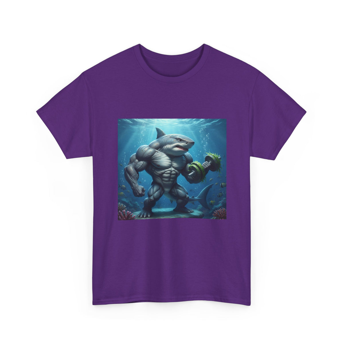Shark Warrior Tee — Muscled Shark Underwater Graphic T-Shirt
