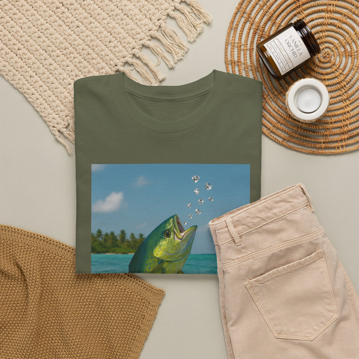 Mahi Mahi Jump T-Shirt — Tropical Fishing Tee for Anglers & Beach Lovers