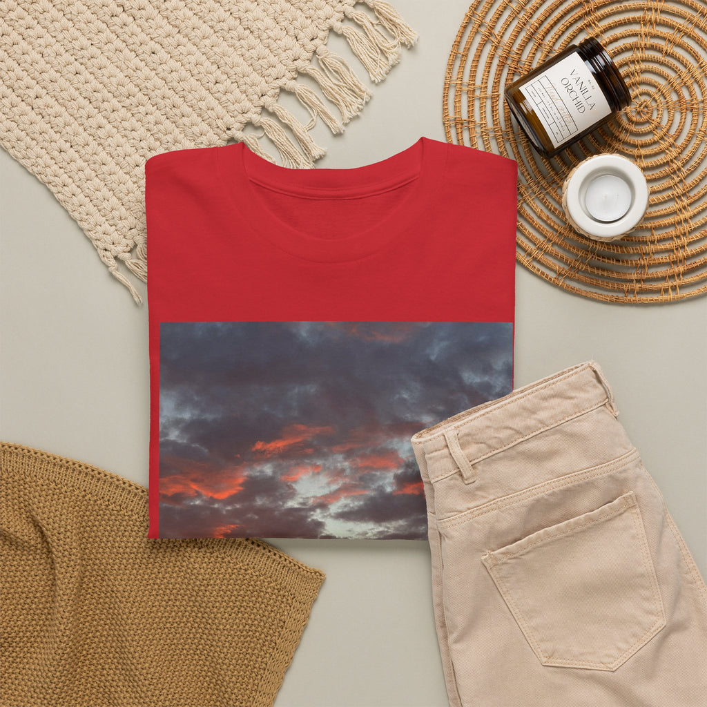 Sunset Horizon T-Shirt — Vibrant Mountain Sunrise Photo Tee