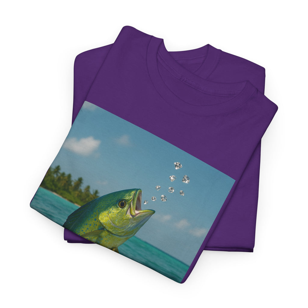 Mahi Mahi Jump T-Shirt — Tropical Fishing Tee for Anglers & Beach Lovers