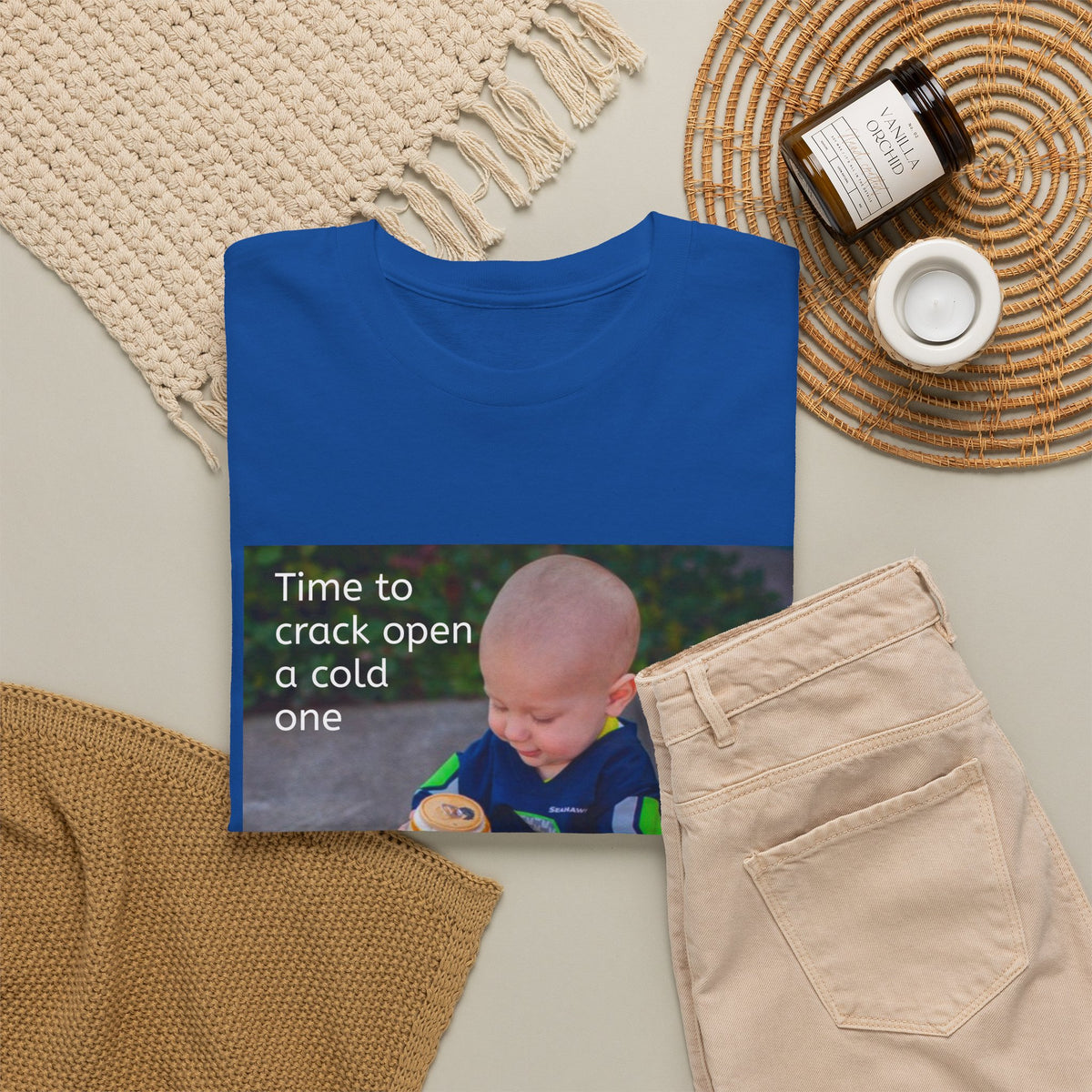 Rainier Beer T — "Time to crack open a cold one" Novelty Tee