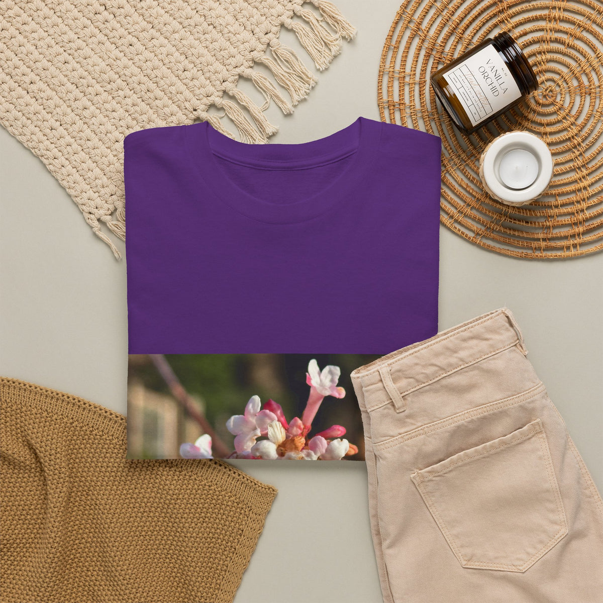 Floral Blossom Photo Tee — Pink Spring Flower Graphic T-Shirt