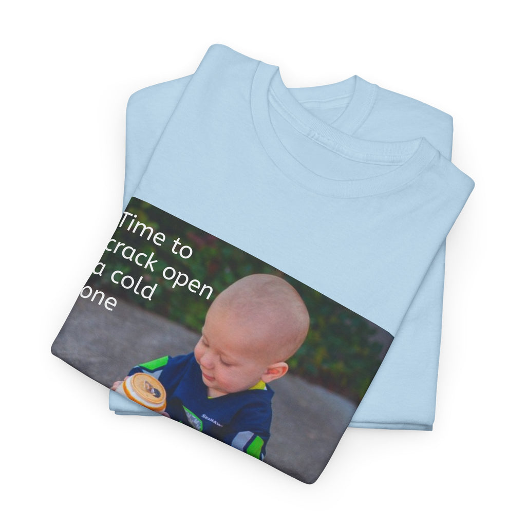 Rainier Beer T — "Time to crack open a cold one" Novelty Tee