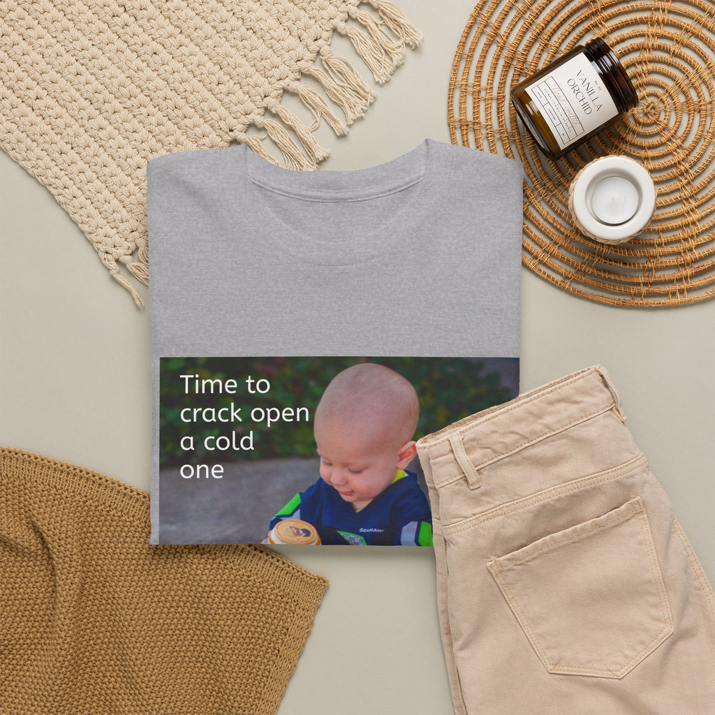 Rainier Beer T — "Time to crack open a cold one" Novelty Tee