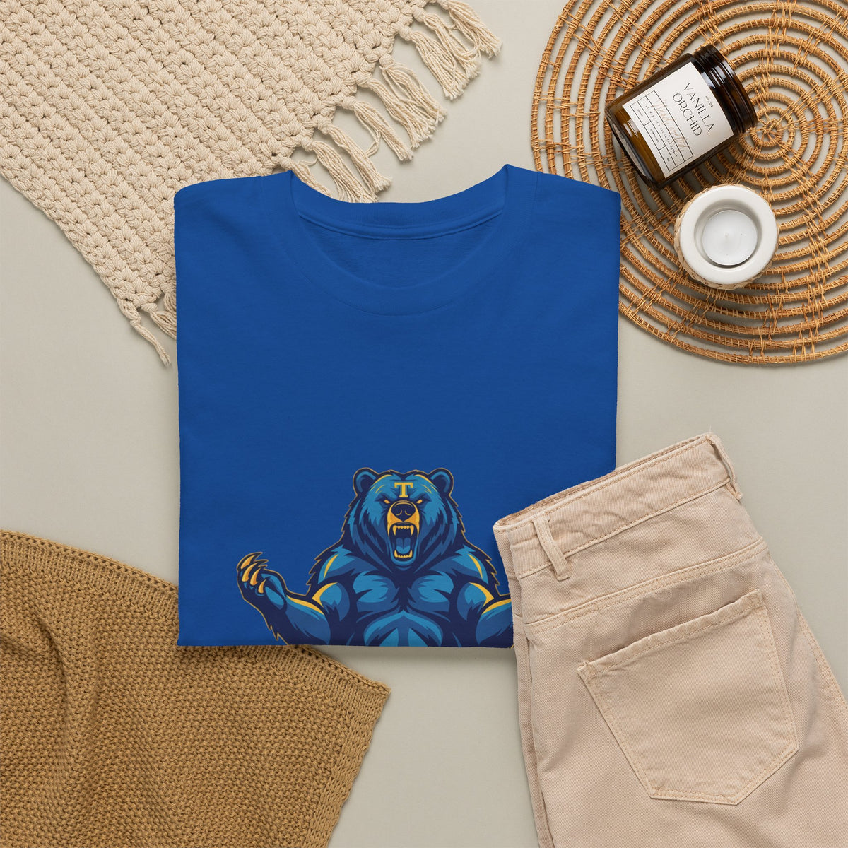 Tahoma Mama Bear T-Shirt — Fierce Blue Bear Graphic Tee for Moms