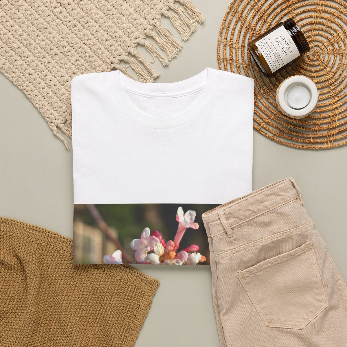 Floral Blossom Photo Tee — Pink Spring Flower Graphic T-Shirt