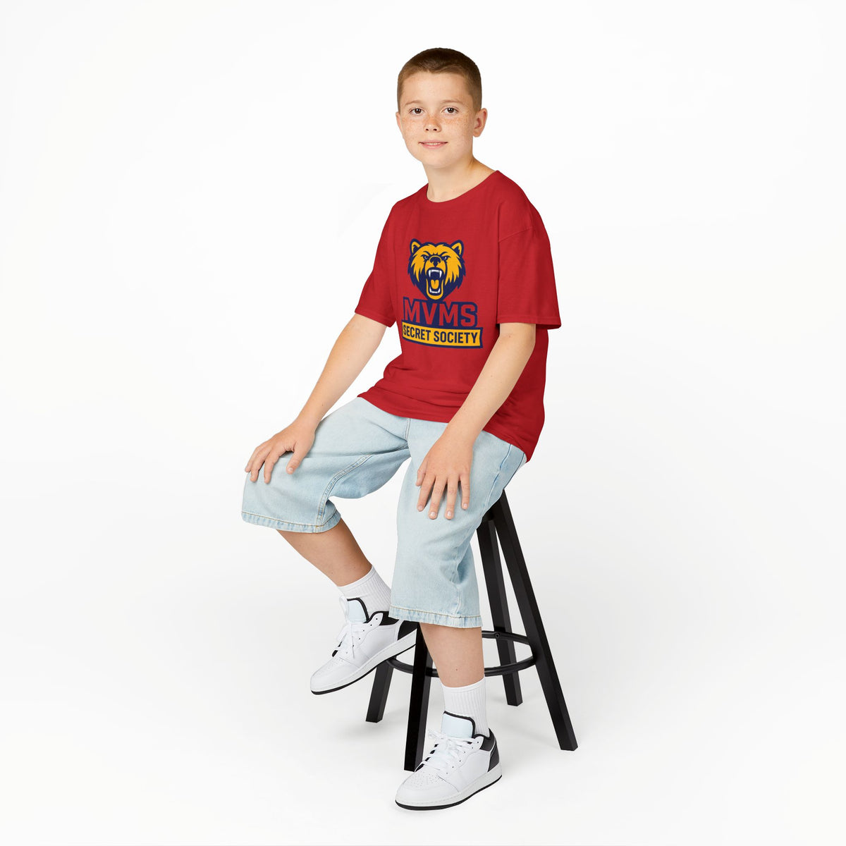 Kids Tee — MVMS Secret Society Bear Logo