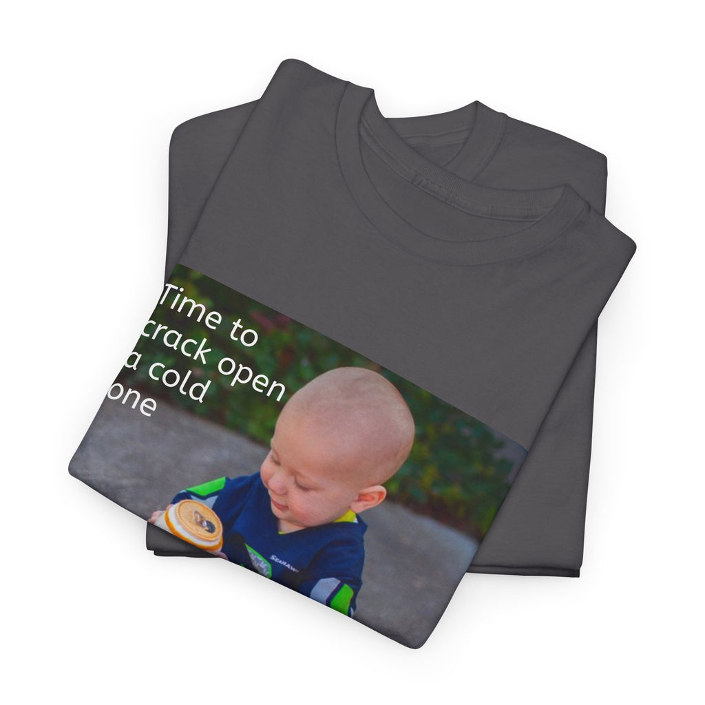 Rainier Beer T — "Time to crack open a cold one" Novelty Tee
