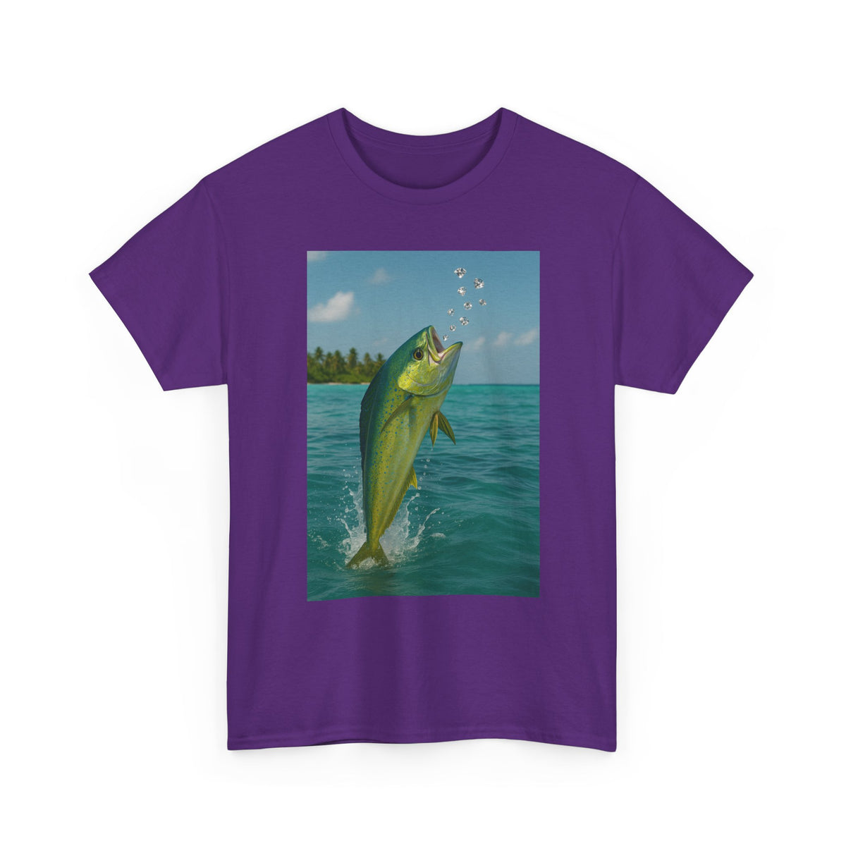 Mahi Mahi Jump T-Shirt — Tropical Fishing Tee for Anglers & Beach Lovers