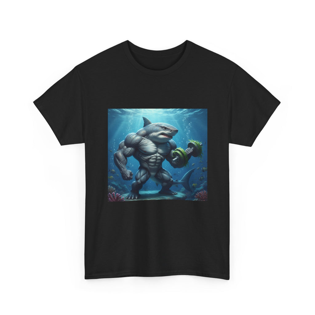 Shark Warrior Tee — Muscled Shark Underwater Graphic T-Shirt