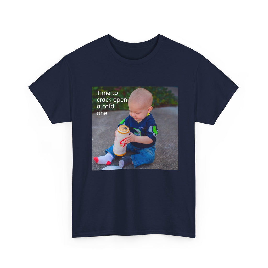 Rainier Beer T — "Time to crack open a cold one" Novelty Tee