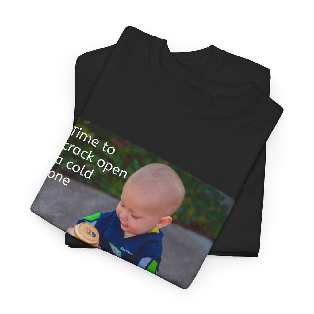 Rainier Beer T — "Time to crack open a cold one" Novelty Tee