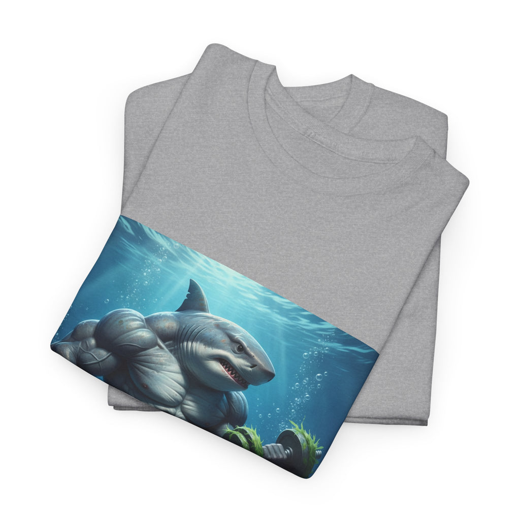 Shark Warrior Tee — Muscled Shark Underwater Graphic T-Shirt